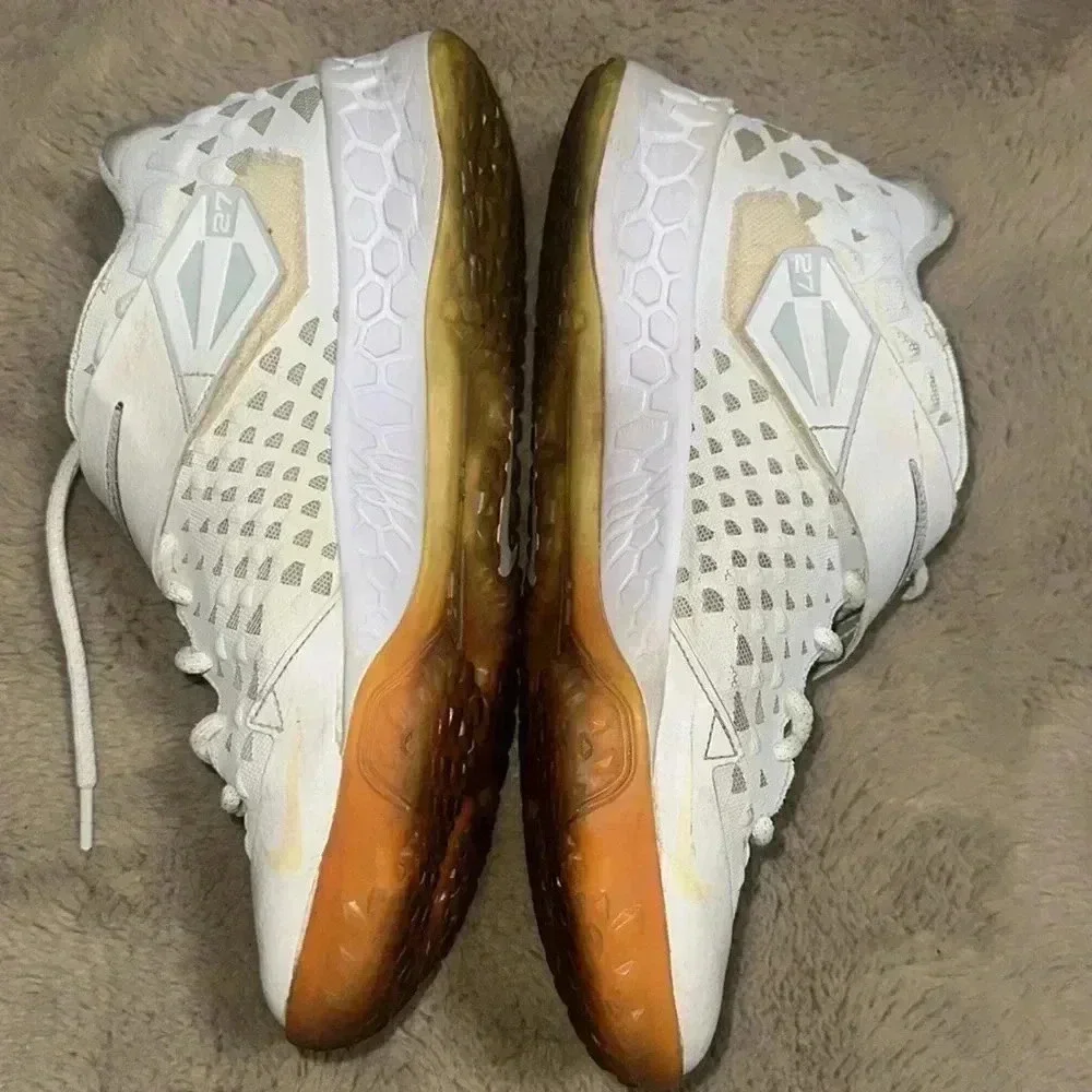 BNWOB Mens Nike Force Zoom Trout 6 Turf Shoes Size White AT3463-103 AS-IS